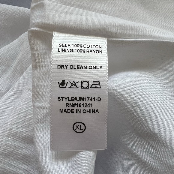 J. MARIE Blue Gingham Ruffle Sleeve Embroidered Beachy Tiered Midi Dress Size XL - Picture 6 of 9